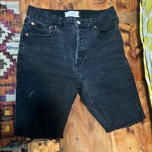 We The Free Black Jean Shorts High-Waisted Cut-Offs